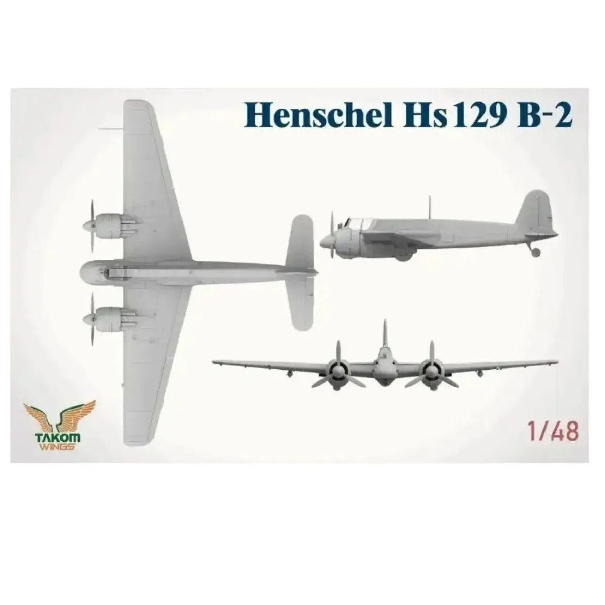 TAKOM MODEL 48001 with INTERIOR Attack Aircraft Model Kit Henschel Hs129B-2 1/48 Scale Assembly Plastics Model Kit