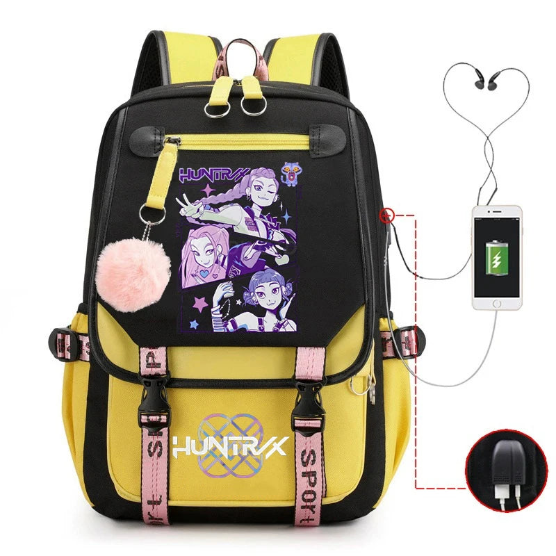 KPop Demon Hunters Backpack Students Large Capacity Backpack K-Pop Demon Hunters Fans Gift Girls School Bags Travel Backpack