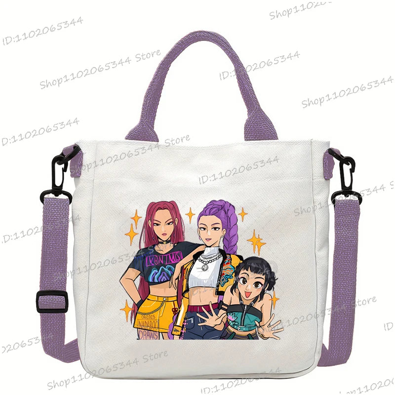 KPop Demon Hunters Anime Women's Crossbody Bag Aesthetics KPop Demon Hunters 2025 Shoulder Bags Korean Fashion  Messenger Bag