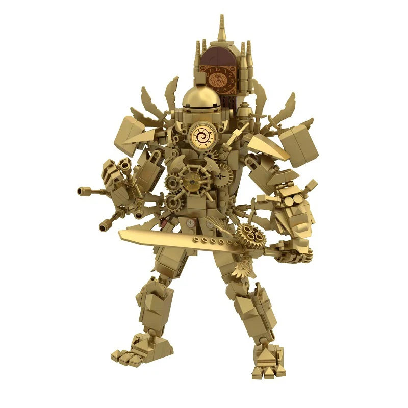 Skibidi Toilet Building Block Horror Game Titan Super Clockman TV Man Cartoon Doll Model Kids Halloween Birthday Gift