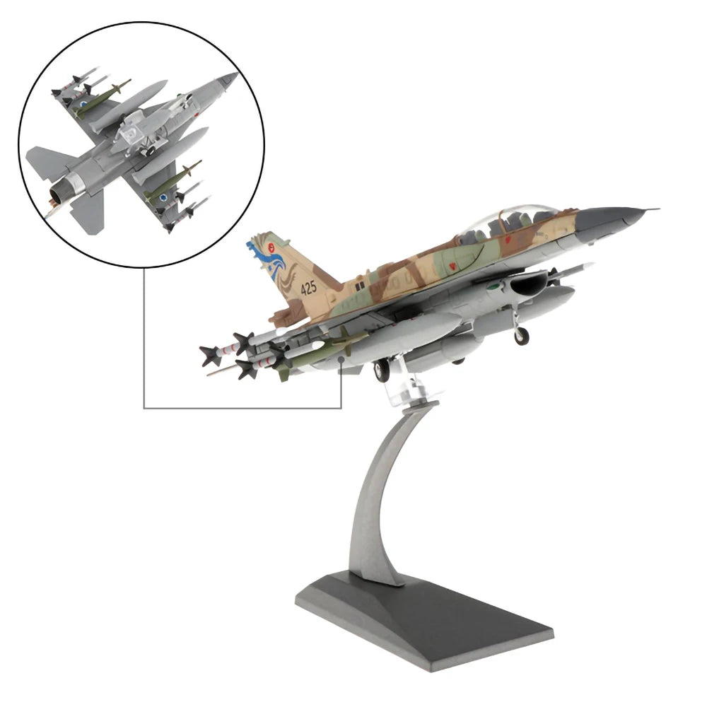 1:72 1:100 Aircraft Plane Model F-16I F16D Fighting Falcon Diecast Metal Plane w/ Stands Playset Airplane Model Fighter Aircraft