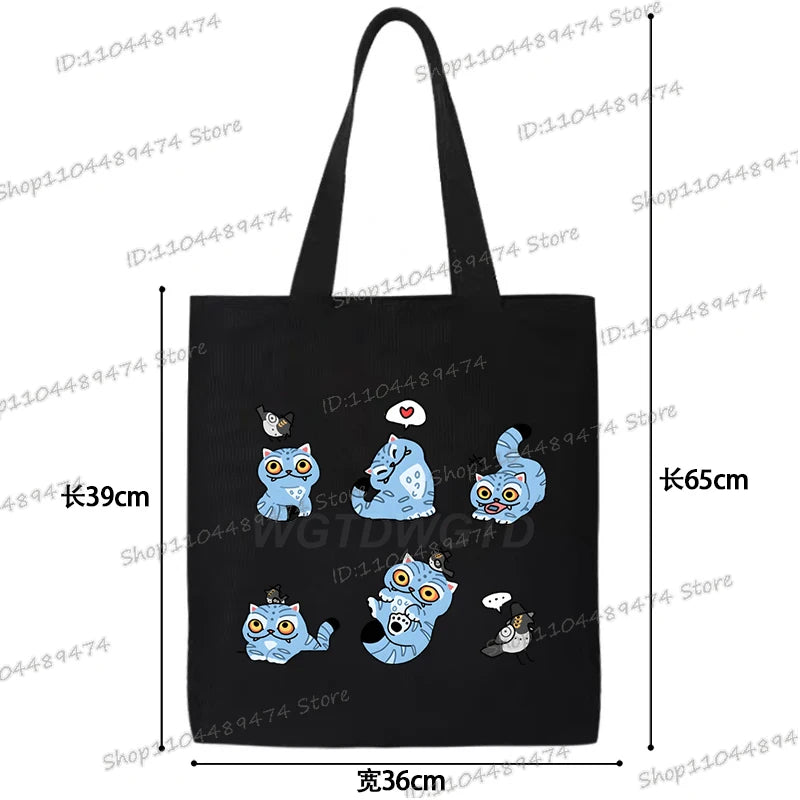 Women Men Cartoon KPop Demon Hunters Shopping Bag Funny Korean Ulzzang Canvas Tote Travel Handbags Beach Shoulder Bags