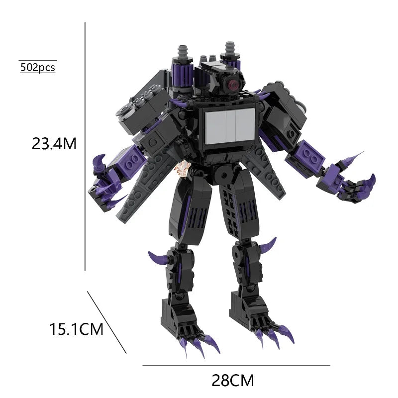 Skibidi Toilet Building Block Horror Game Titan Super Clockman TV Man Cartoon Doll Model Kids Halloween Birthday Gift