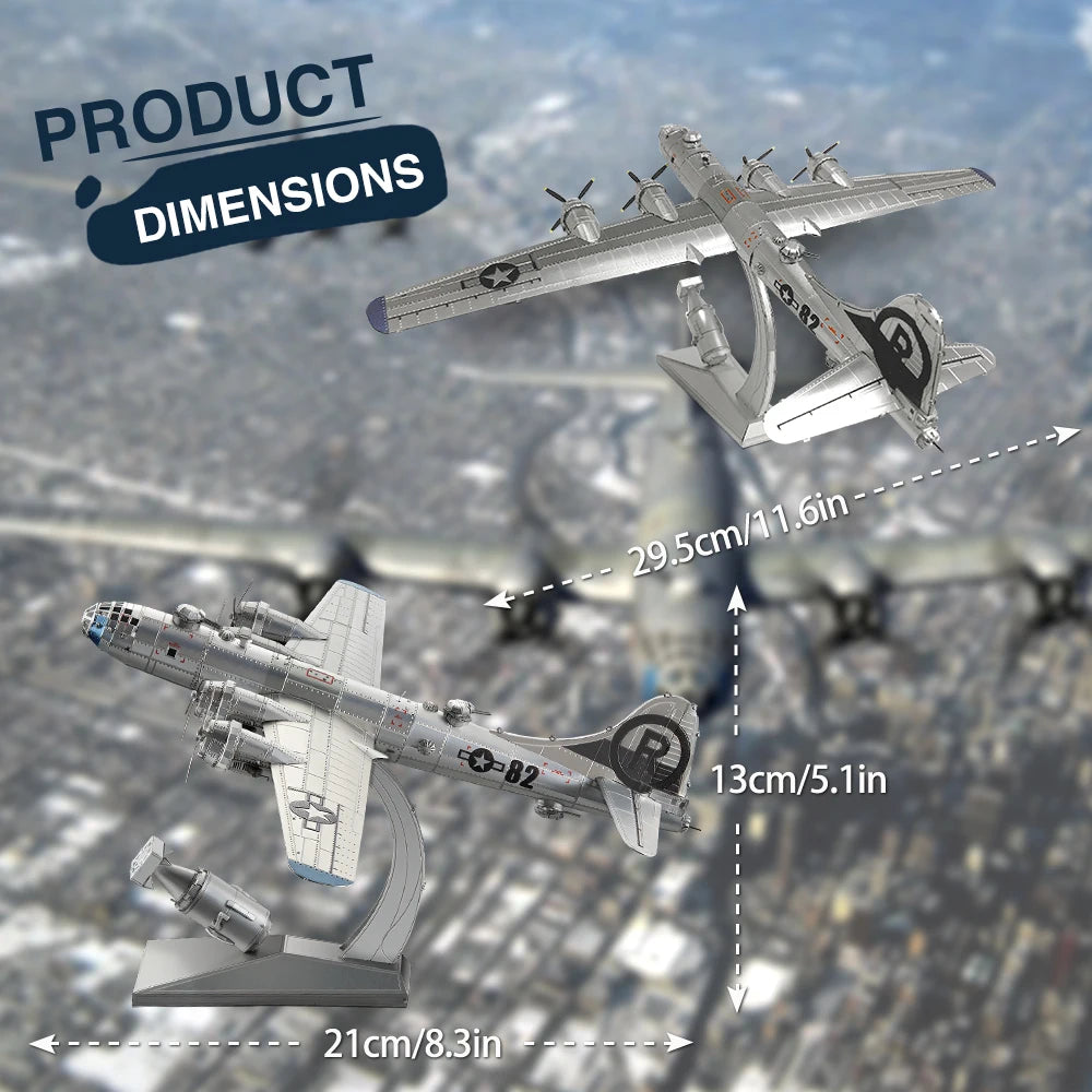 Piececool Model Building Kits Airplane Fighter 3D Metal Puzzles Diy Toys for Adult Brain Teaser