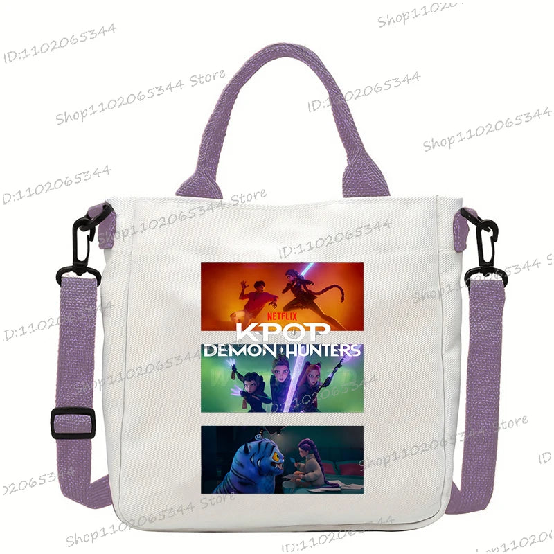KPop Demon Hunters Anime Women's Crossbody Bag Aesthetics KPop Demon Hunters 2025 Shoulder Bags Korean Fashion  Messenger Bag