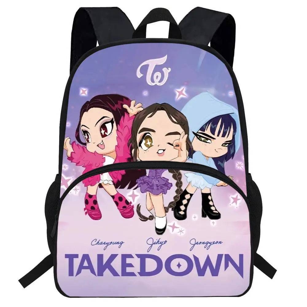 Anime Movie KPop Demon Hunters Backpack Mira Lumi Zoe Cosplay School Students Schoolbag Boys Girls Anime Pencil Bag Lunch Bag