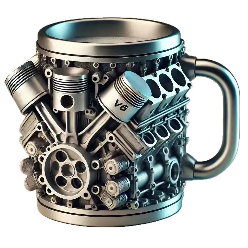 304 Stainless Steel Insert Resin Beer Danegeld Tankard Coffee Beer Mugs Cup Water Mug Coffee Cup V8 Engines Stainless Steel Cup