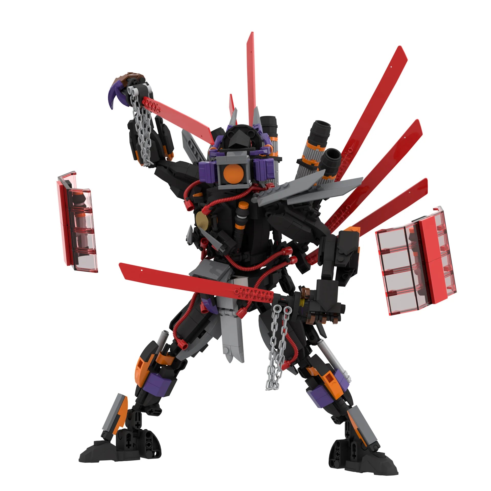 New in Skibidi Figures Toilet Man Titan Sun God Clock King 7.0 Dual blade sonar Building Blocks Bricks Model Toys Xmas Ideas