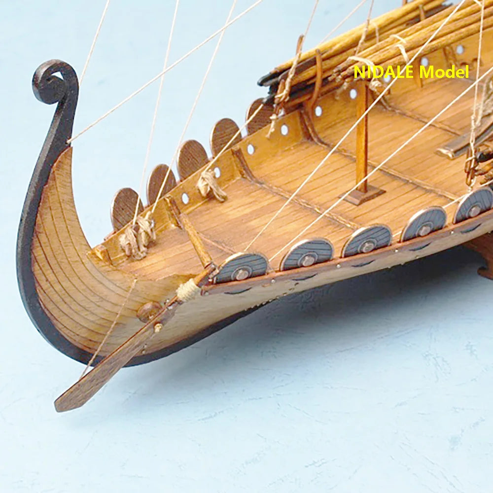 Ancient Sailboat Model Building Kits Scale 1/50 Viking Ship Classic Boat Kit Adult DIY Assembly Decoration English Manuals