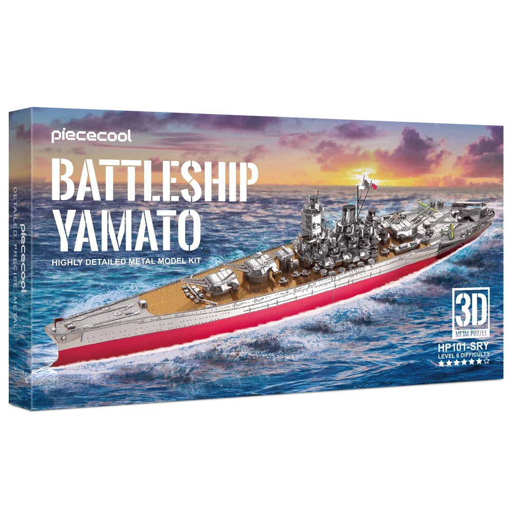 Piececool 3D Metal Puzzle Battleship Yamato Model Building Kits DIY Boat for Teens Brain Teaser Christmas Gift Crafts