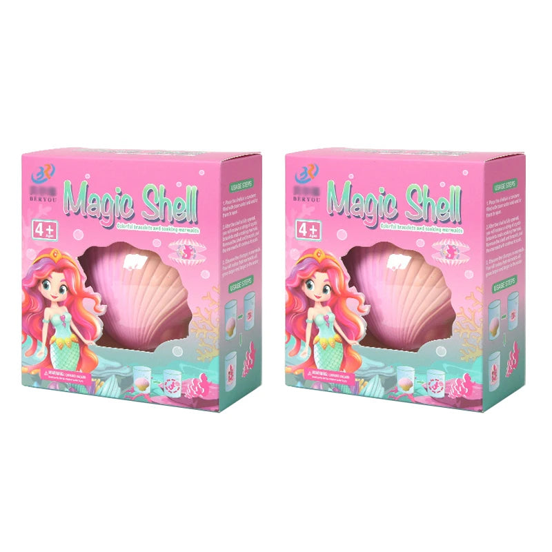 Soaking in water to hatch mermaid toys, colorful seashell girl princess bracelet blind box, expanding and expanding creativity