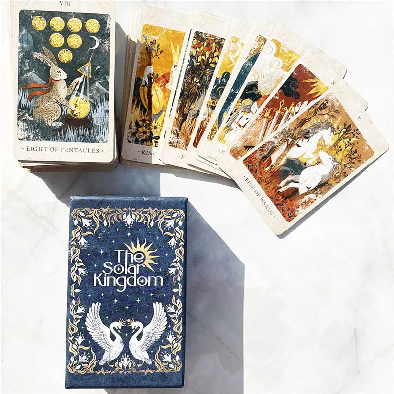 Solar Kingdom Tarot Card 86Pcs 12*7cm Oracle Deck English Version Board Game