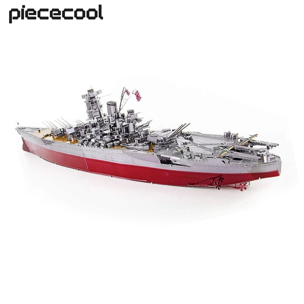 Piececool 3D Metal Puzzle Battleship Yamato Model Building Kits DIY Boat for Teens Brain Teaser Christmas Gift Crafts