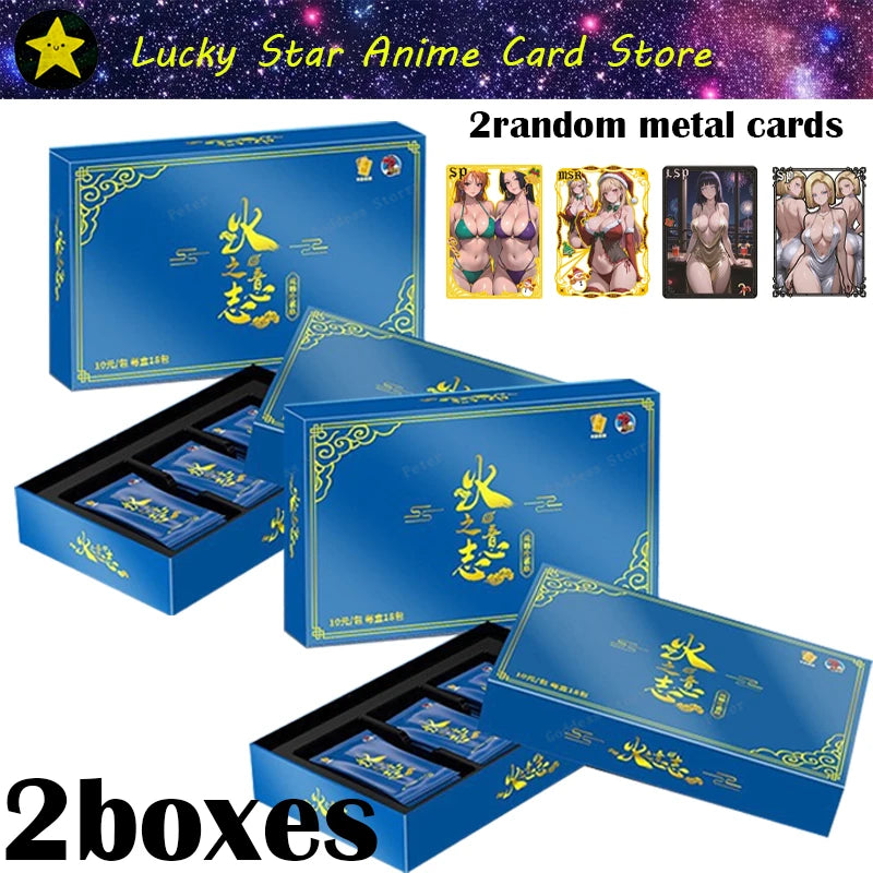 Naruto Collection Cards Little Dinosaur Gift Box Full Set Tier 4 Wave3 Booster Box Kayou Anime Playing Cards Game Cartas Gift