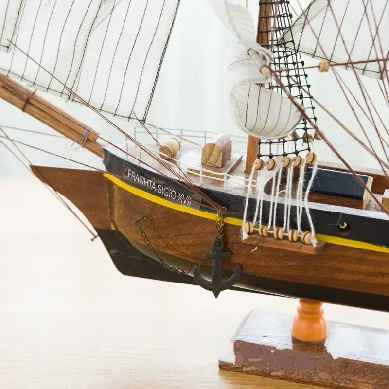 Wooden Sailing Boat 60cm Large 3D Desktop Model Ornaments Craft Assembled Ship collection home decor friend Gift Toy