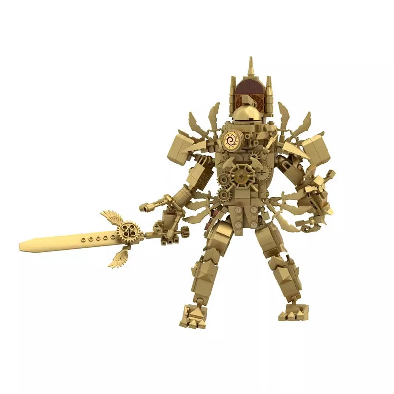 New Skibidi Toilet Updated Titan Gold-plated Gold Clock Man Creative Building Blocks DIY MOC Bricks Toys For Kids Christmas Gift