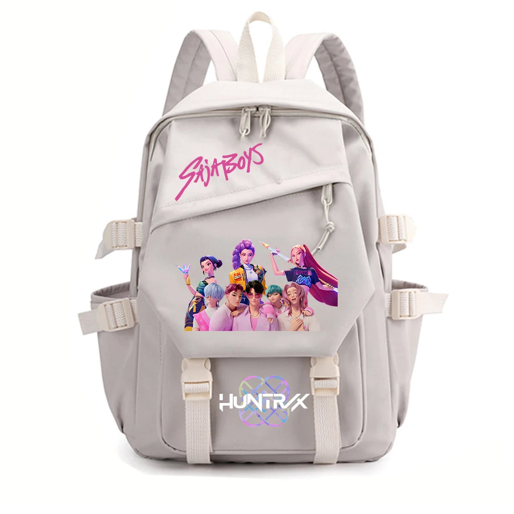 KPop Demon Hunters Huntrix Backpack Women Men  Fashion Travel Saja Boys Backpacks Outdoor Sport School Bag
