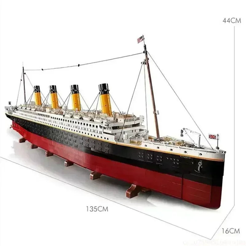 9090Pcs Building Bricks 1.35M Large Titanic Cruise Ship Steamship Model Bricks Fit Christmas Birthday Gift Home Decor