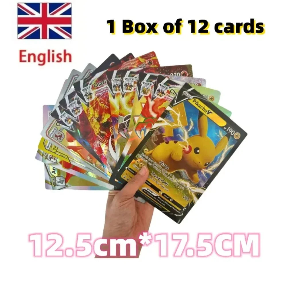 Pokemon Oversized Cards 30Pcs Jumbo Letters Card Vmax Vstar GX Arceus Pikachu Charizard Super Shiny Rare Card Birthday Gift