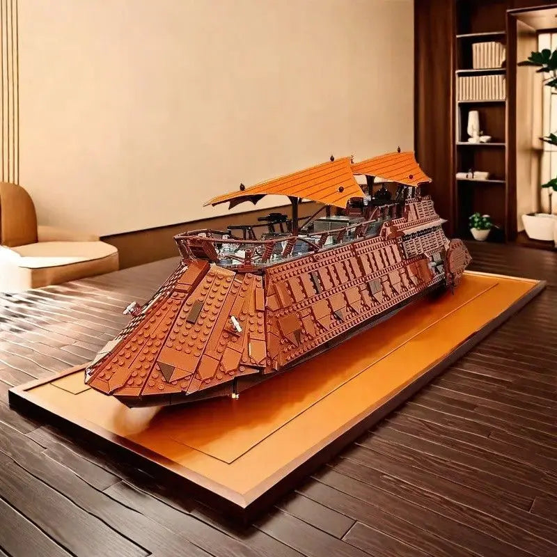 3942 pcs large cruise ship series Jabba yacht sailing puzzle assembling building blocks toy model  Children's Christmas gifts