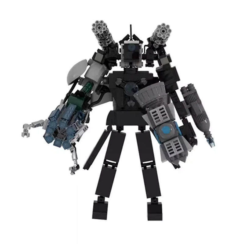 Updated Warhammer Monitor Skibidi Toilet MOC Building Blocks Set Electromagnetic Titan Monitoring King Bricks Toys For Boys Gift