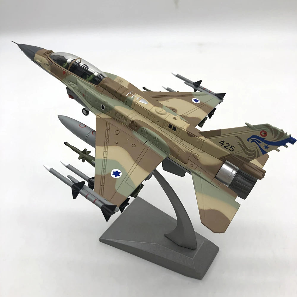 1:72 1:100 Aircraft Plane Model F-16I F16D Fighting Falcon Diecast Metal Plane w/ Stands Playset Airplane Model Fighter Aircraft