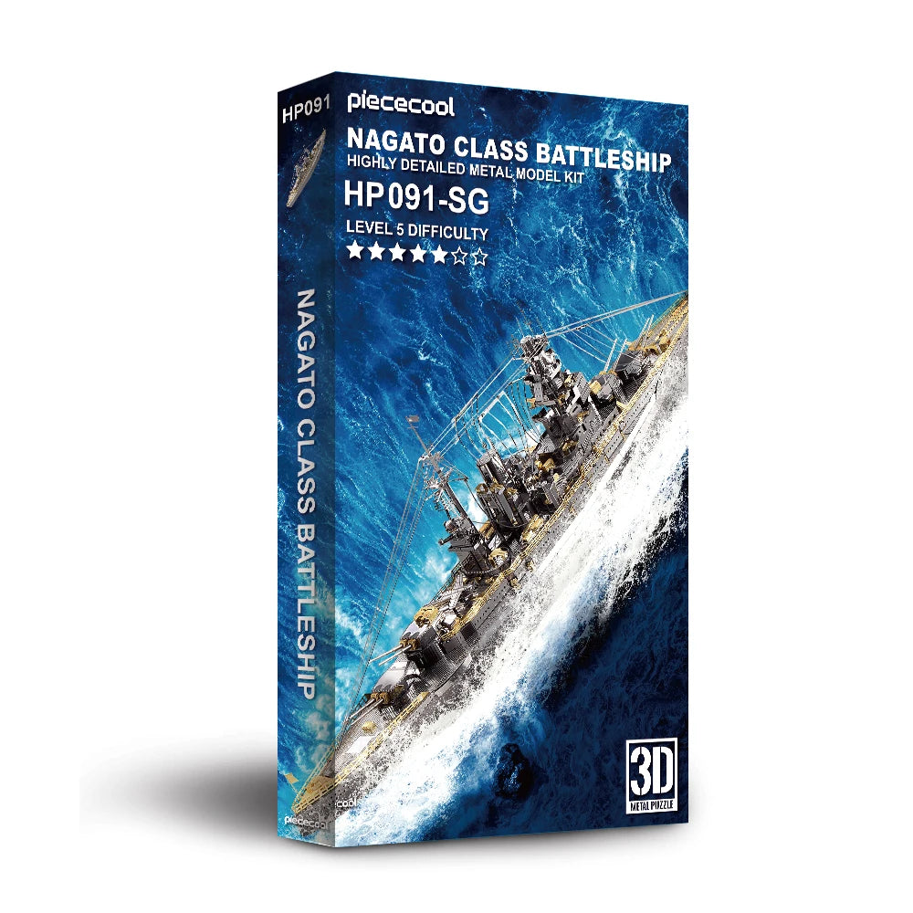 Piececool 3D Puzzles Yamato Nagato Class Battleship Model Building Kit DIY Boat Toys for Adult Brain Teaser Birthday Gifts