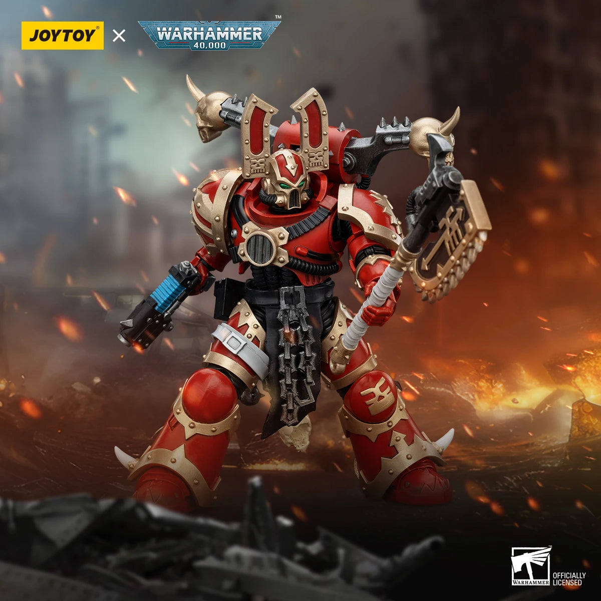 JOYTOY Warhammer 40k World Eaters Khorne Berzerker 3 Action Figures Original Collection Doll Decoration Gift Garage Model
