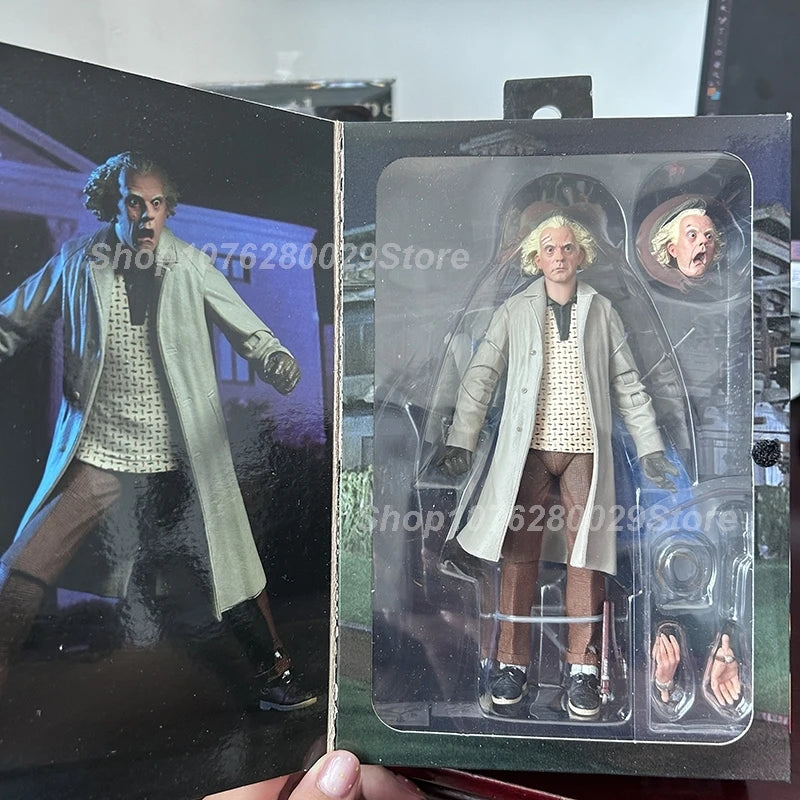 Original NECA DOC Brown White Figure 1985 Guitar Marty McFly 2015 Action Figure Ultimate Back To The Future Part II Model Toys