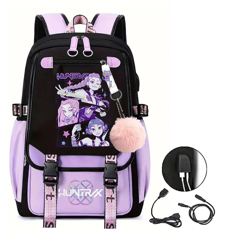 KPop Demon Hunters Backpack Students Large Capacity Backpack K-Pop Demon Hunters Fans Gift Girls School Bags Travel Backpack