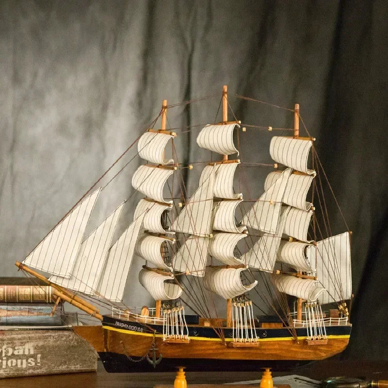 Wooden Sailing Boat 60cm Large 3D Desktop Model Ornaments Craft Assembled Ship collection home decor friend Gift Toy
