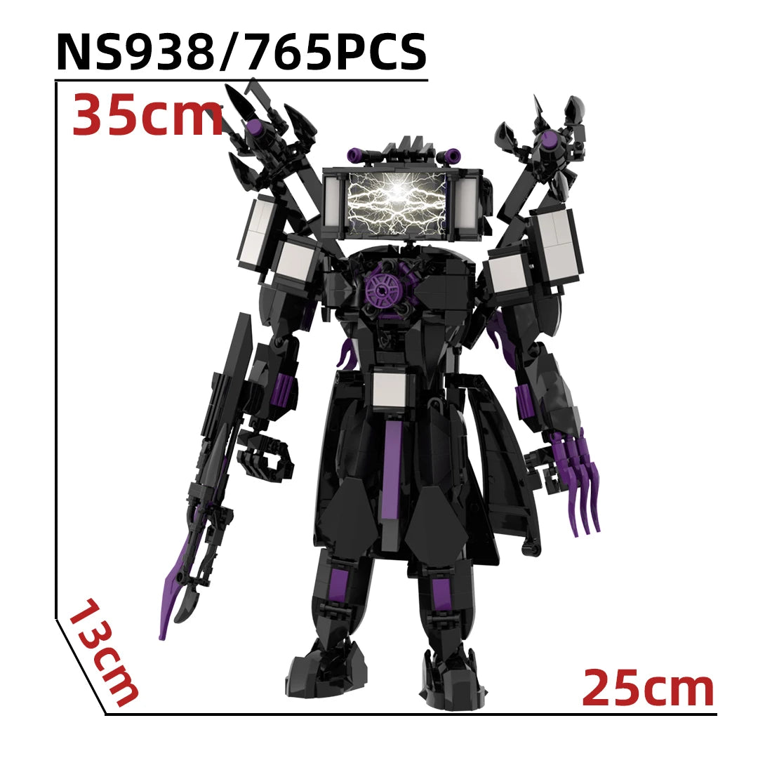 New Skibidi Toileted Giant Titan TVman Upgrade Speakerman Building Blocks Animation Figure Model Toys for Kid Ideas Gifts Xmas