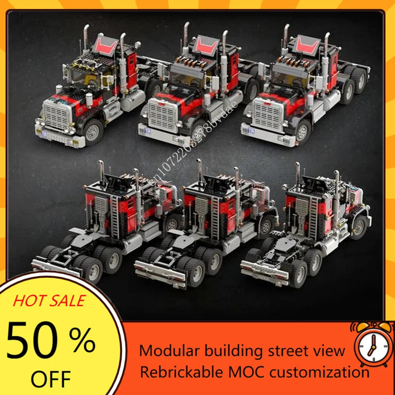 1930PCS High-Tech MOC Giant Truck /Black Cat Model Building Blocks City Truck DIY Creative Collection Boys Toys Birthday Gifts