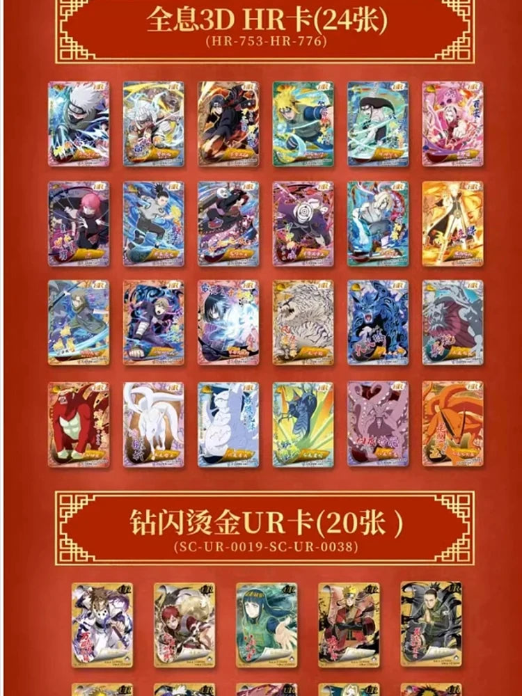 Naruto Collection Cards Little Dinosaur Gift Box Full Set Tier 4 Wave3 Booster Box Kayou Anime Playing Cards Game Cartas Gift