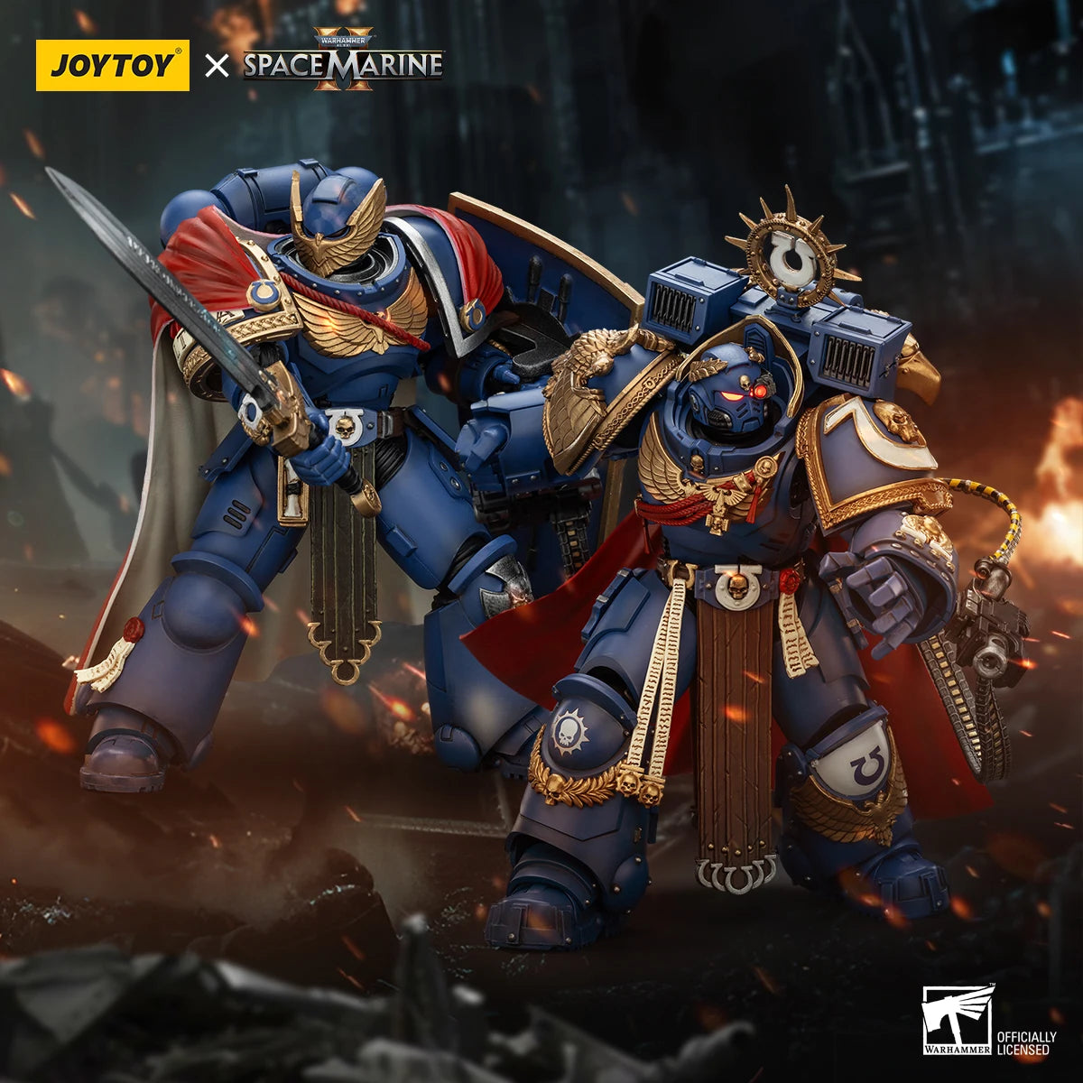 HiPlay JOYTOY Warhammer 40k Ultramarines Marneus Calgar Chapter Master with MKX Gravis Armour Action Figure