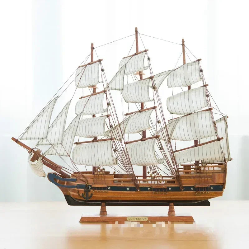 Wooden Sailing Boat 60cm Large 3D Desktop Model Ornaments Craft Assembled Ship collection home decor friend Gift Toy