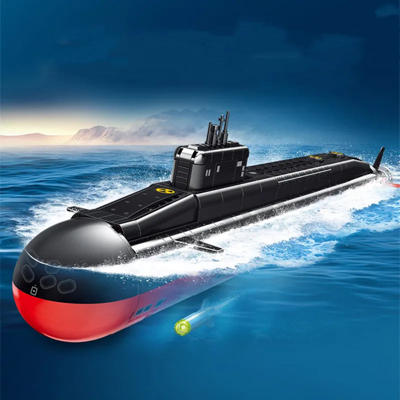 SEMBO 1324pcs Military Series Strategic Nuclear Submarine Assemblage Building Blocks MOC Torpedo Weapons Model Bricks Toys Gifts