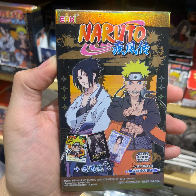 Original Naruto Shippuden Ninja Road Series Cards Box Anime Figure Card With Card Bricks Sasuke Collection Flash Cards Acrylic