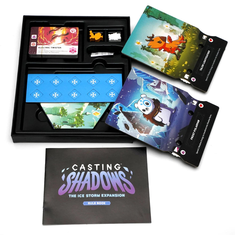 New Casting Shadows Base Game The Ice Storm Expansion Bundle Card Board Game For Family Party   Children Suitable Holiday Gift