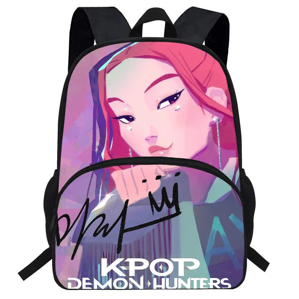 Anime Movie KPop Demon Hunters Backpack Mira Lumi Zoe Cosplay School Students Schoolbag Boys Girls Anime Pencil Bag Lunch Bag