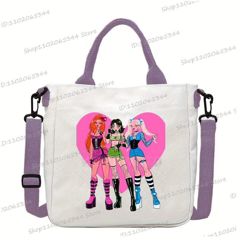 KPop Demon Hunters Anime Women's Crossbody Bag Aesthetics KPop Demon Hunters 2025 Shoulder Bags Korean Fashion  Messenger Bag