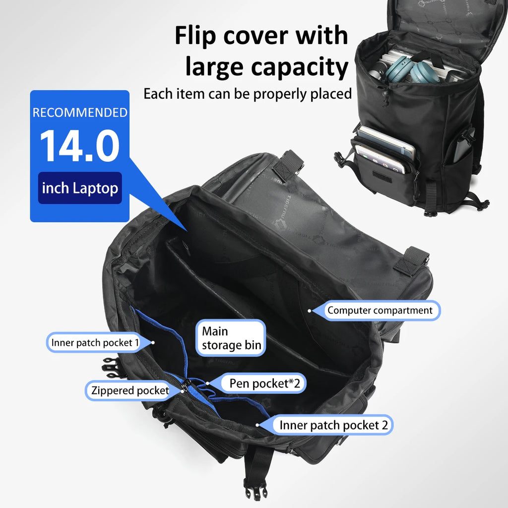 Tigernu New Multifunctional Backpack Bags Fashion School college Bags For 14inch Laptop With Removable Small Shoulder Bags