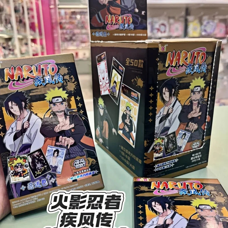 Original Naruto Shippuden Ninja Road Series Cards Box Anime Figure Card With Card Bricks Sasuke Collection Flash Cards Acrylic