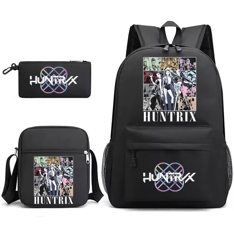Kpop Demon Hunters Rumi Backpack for Girl Boy Students Anime Rucksack 3pcs Set Lightweight Children School Bags Travel Mochilas