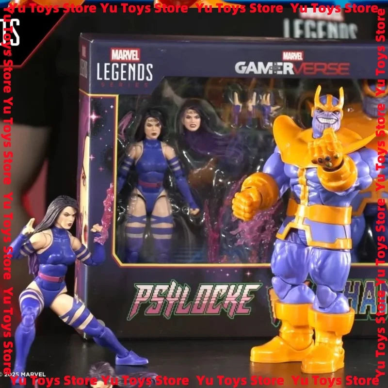 Official Marvel Legends Series Gamerverse Psylocke Vs. Thanos 2-Pack 15cm Comic Action Figure Anime Model Toys Gifts