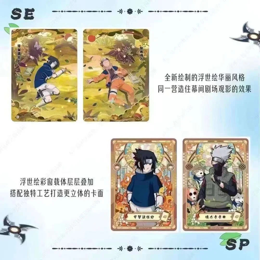 New Original KAYOU Naruto Collection Cards Anime Booster Box Rare Sasuke CR SP UR Ninja World Collection Cards Children Toy Gift