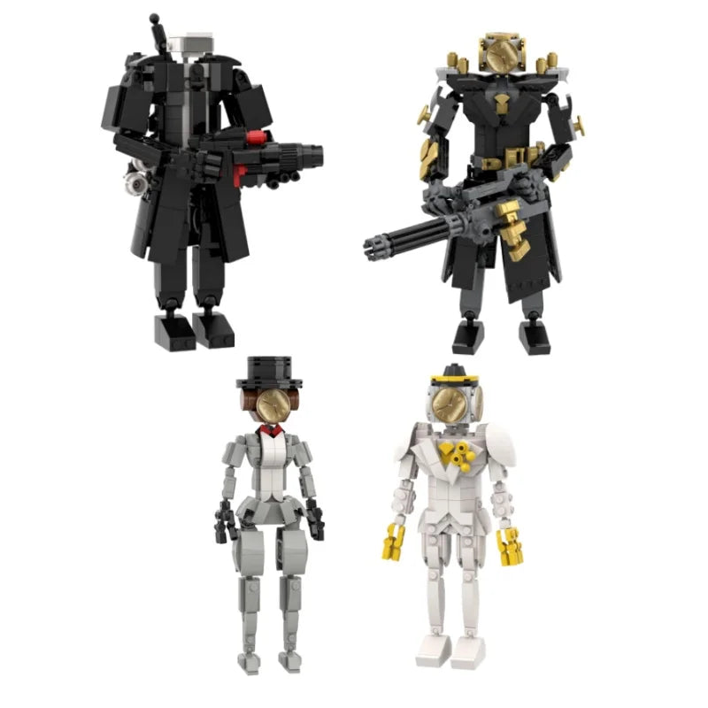 New Future Clock Man HUmmer CPU Assassin Drill Skibidi Toilet TV King Building Block DIY Figure Model for Kids Birthday Gifts