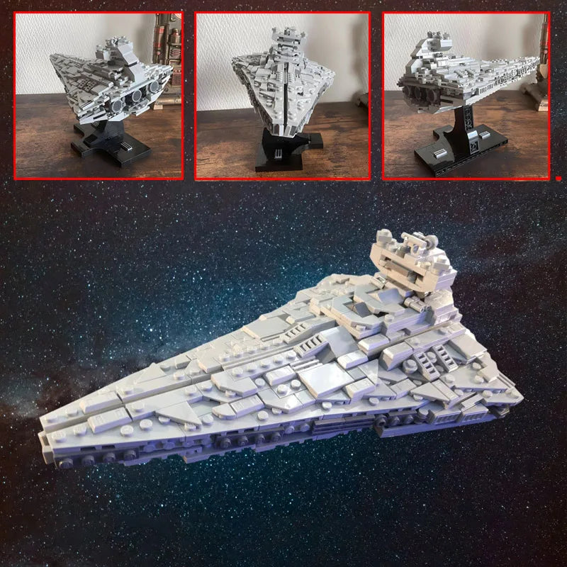NEW 609PCS Parts MOC Starship Series Imperial Star Destroyer Midi Version Building Blocks Spaceship Model DIY Bricks Toys Gifts