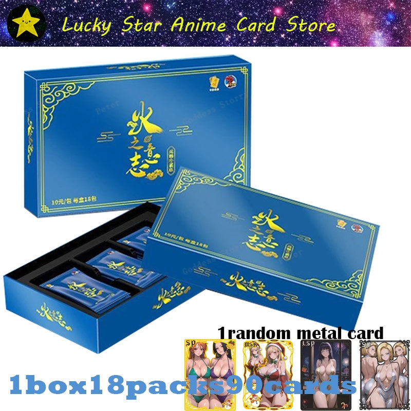 Naruto Collection Cards Little Dinosaur Gift Box Full Set Tier 4 Wave3 Booster Box Kayou Anime Playing Cards Game Cartas Gift