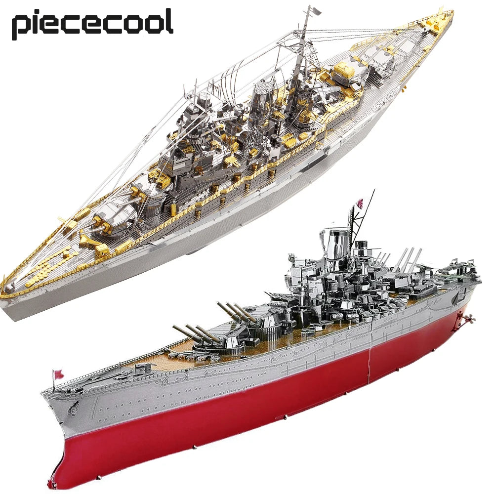 Piececool 3D Puzzles Yamato Nagato Class Battleship Model Building Kit DIY Boat Toys for Adult Brain Teaser Birthday Gifts